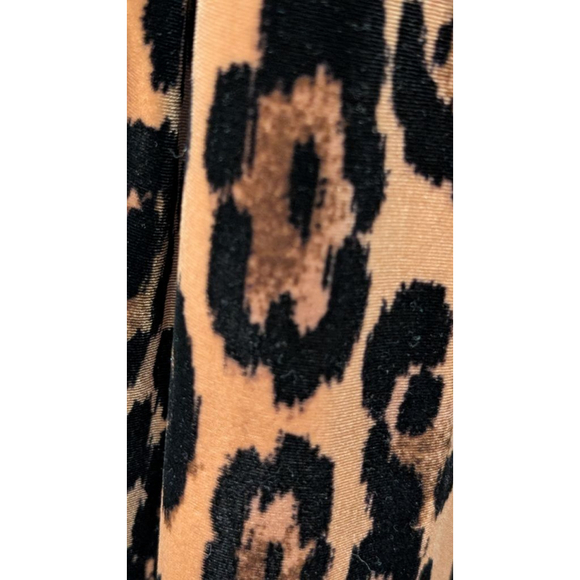 Women's Taylor Brown & Black Leopard Print Velvet Midi Dress Size 4 - Picture 5 of 13